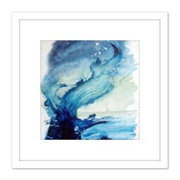 Artery8 Eduard Tomek Sea Abstract Painting 8X8 Inch Square Wooden Framed Wall Art Print Picture with Mount in White - thumbnail 1
