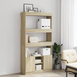 Berkfield Home Highboard¬†Sonoma Oak 92x33x180 cm Engineered Wood in Light Brown - Size: 92 x 33 x 180 cm - thumbnail 3