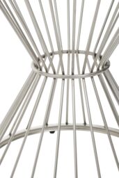 Orsina Anzio Round Glass Top & Hourglass Base Dining Table in Silver - thumbnail 5