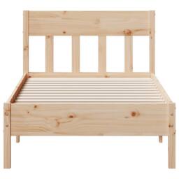 Berkfield Home Bed Frame without Mattress 75x190 cm Small Single Solid Wood Pine in Natural - thumbnail 4