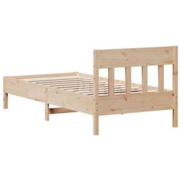 Berkfield Home Bed Frame without Mattress 75x190 cm Small Single Solid Wood Pine in Natural - thumbnail 6