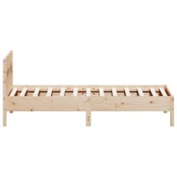 Berkfield Home Bed Frame without Mattress 75x190 cm Small Single Solid Wood Pine in Natural - thumbnail 5