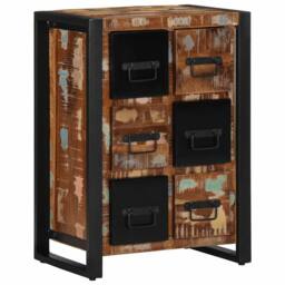 Berkfield Home Sideboard 50x35x70 cm Solid Wood Reclaimed in Brown - Size: 50 x 35 x 70 cm - thumbnail 2