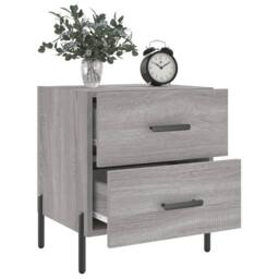 Berkfield Home Bedside Cabinet Grey Sonoma 40x35x47.5 cm Engineered Wood - thumbnail 4