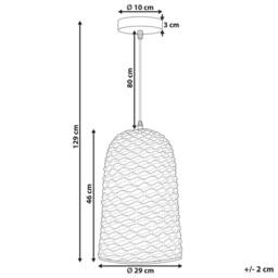 Wyld and Coco Bamboo Pendant Lamp Hand-Woven Wicker Shade Boho Natural Finish in Brown - thumbnail 3