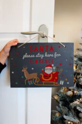 Personalised Memento Company Personalised Santa Stop Here Slate Sign in Black - thumbnail 4