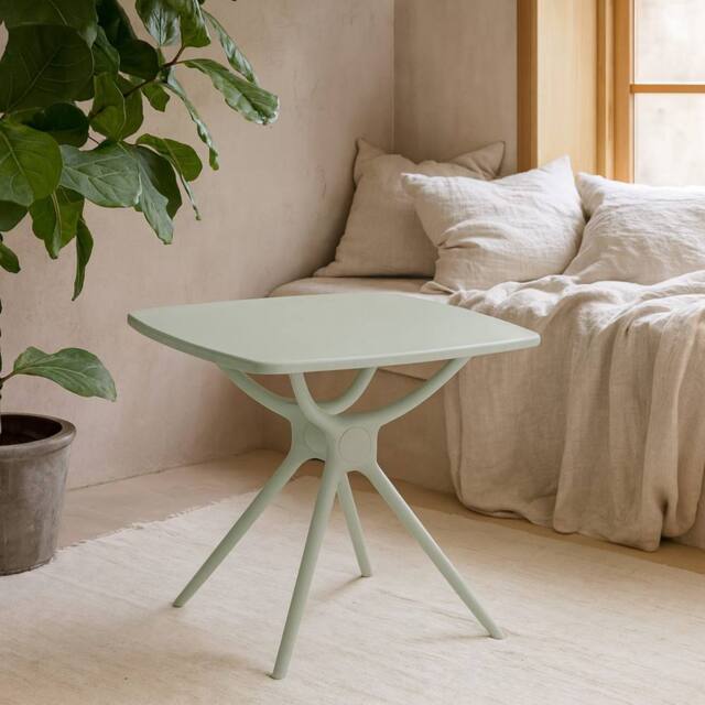 Wyld Haus Chalencon Square Outdoor Plastic Table Sage Green in Pale Green - image 1
