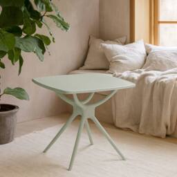 Wyld Haus Chalencon Square Outdoor Plastic Table Sage Green in Pale Green - thumbnail 1