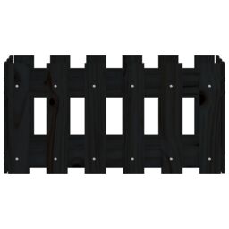 Berkfield Home Garden Planter with Fence Design Black 60x30x30 cm Solid Wood Pine - Size: 60 x 30 x 30 cm - thumbnail 5