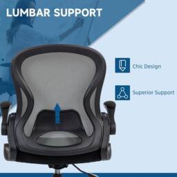 EONLION Grey Tall Office Chair Draughtsman Chair w/ Lumbar Support Wheels in Dark Grey - thumbnail 4