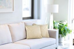New Edge Blinds Deco Collection Soft Velvet Geometric Cushion Cover in Natural - Size: 43 cm x 43 cm - thumbnail 2