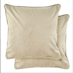 New Edge Blinds Deco Collection Soft Velvet Geometric Cushion Cover in Natural - Size: 43 cm x 43 cm - thumbnail 1