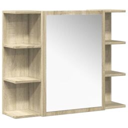 Berkfield Home 4 Piece Bathroom Furniture set Sonoma Oak Engineered Wood in Brown - thumbnail 6