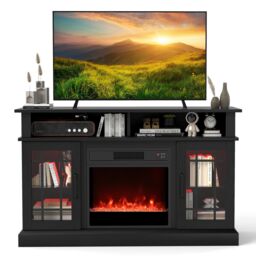 Electric Fireplace TV Stand Rustic Media Entertainment Center