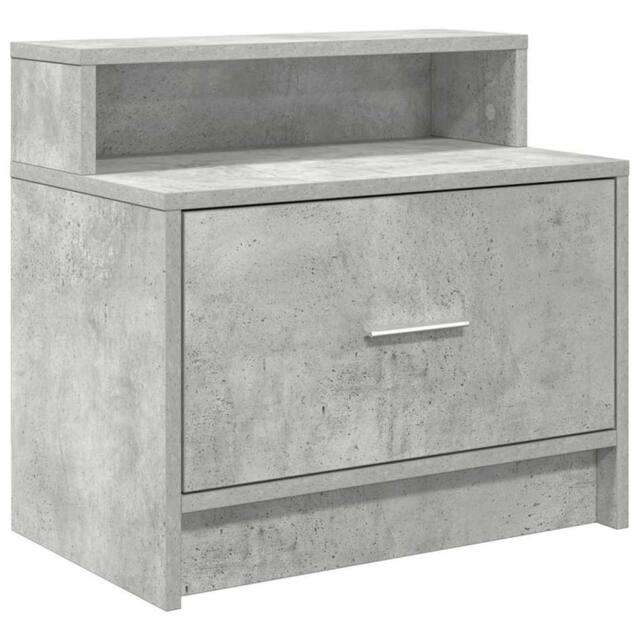 Berkfield Home Bedside Cabinet with Drawer Concrete Grey 51x31x47 cm - Size: 51 x 31 x 47 cm - image 1