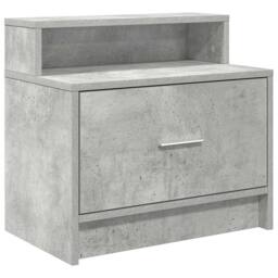 Berkfield Home Bedside Cabinet with Drawer Concrete Grey 51x31x47 cm - Size: 51 x 31 x 47 cm - thumbnail 1