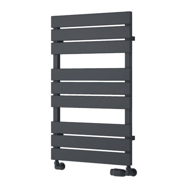 Bathroom Kingdom Avola Anthracite Designer Flat Panel Heated Towel Rail 823x500 in Grey - image 1