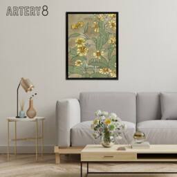 "Artery8 Daisies with Yellow Petals Framed Canvas Wall Art Print Overbeck - Size: W12"" x H16""" - thumbnail 3