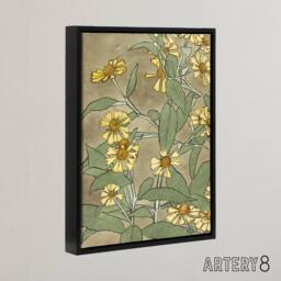 "Artery8 Daisies with Yellow Petals Framed Canvas Wall Art Print Overbeck - Size: W12"" x H16""" - thumbnail 2