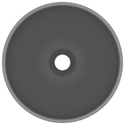Berkfield Home Luxury Bathroom Basin Round Matt Dark Grey 32.5x14 cm Ceramic - thumbnail 1