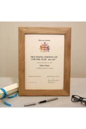MijMoj Design Solid Oak A4 Certificate or Picture Frame - Graduation, Award, & Photo Display in Light Oak - thumbnail 1