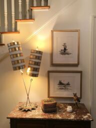 Loops Table Lamp Gold Leaf Silhouettes Gold Cone Shade. Aged Gold LED E27 60W - thumbnail 2