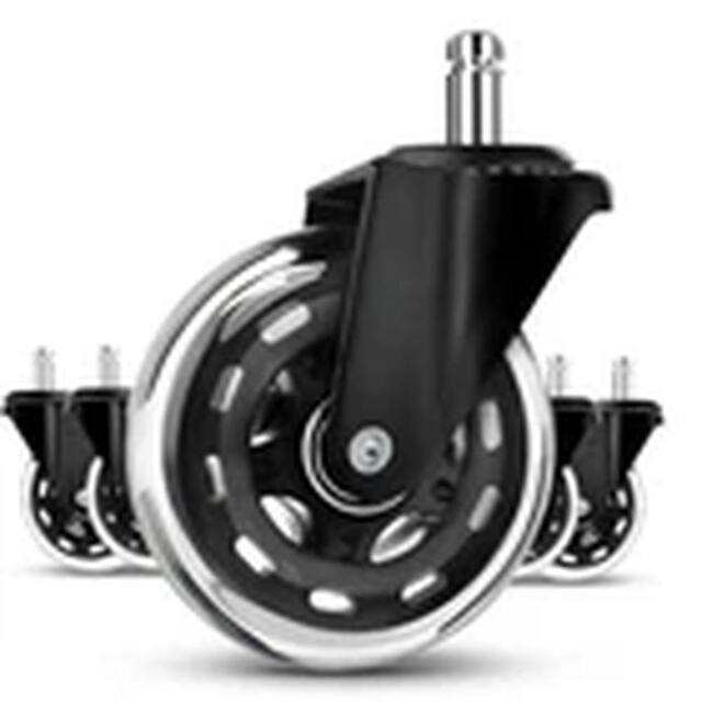 EONLION 5pcs Black Office Chair Wheels Replacement Rotatable Rubber Wheel - image 1