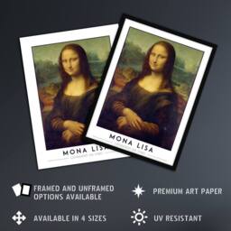"Artery8 Leonardo Da Vinci Mona Lisa La Gioconda Portrait Wall Art Print in Brown - Size: W12"" x H16""" - thumbnail 2