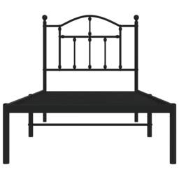 Berkfield Home Metal Bed Frame with Headboard Black 90x190 cm Single - thumbnail 5