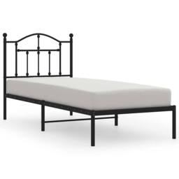 Berkfield Home Metal Bed Frame with Headboard Black 90x190 cm Single - thumbnail 1