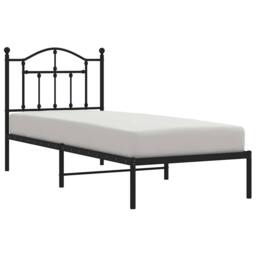 Berkfield Home Metal Bed Frame with Headboard Black 90x190 cm Single - thumbnail 3