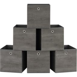 SONGMICS Large Storage Cube Set Oxford Fabric Bins Handles Organizers in Charcoal - thumbnail 7