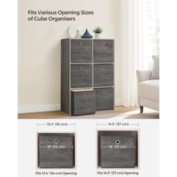 SONGMICS Large Storage Cube Set Oxford Fabric Bins Handles Organizers in Charcoal - thumbnail 5