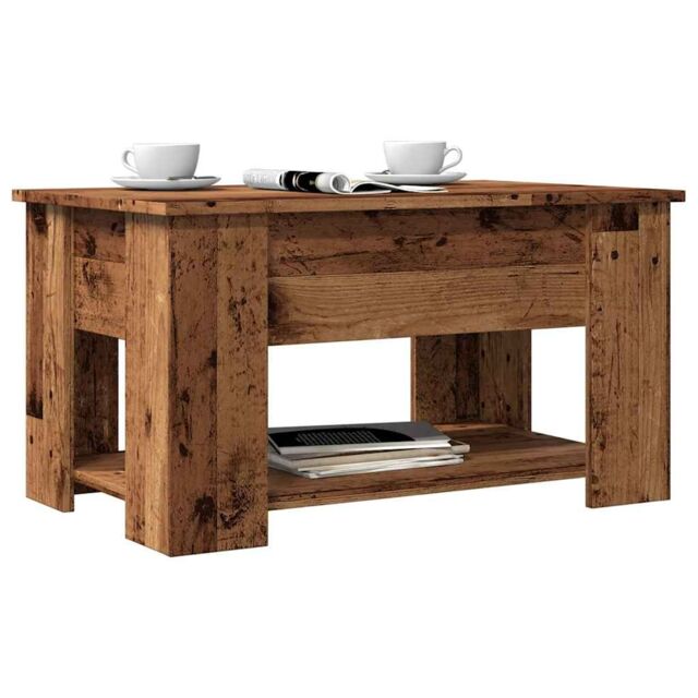 Berkfield Home Coffee Table Old Wood 79x49x41 cm Engineered Wood in Brown - Size: 79 x 49 x 41 cm - image 1