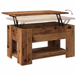 Berkfield Home Coffee Table Old Wood 79x49x41 cm Engineered Wood in Brown - Size: 79 x 49 x 41 cm - thumbnail 9
