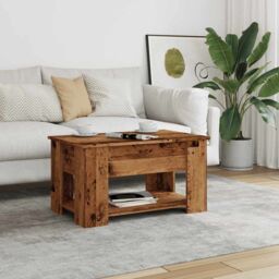 Berkfield Home Coffee Table Old Wood 79x49x41 cm Engineered Wood in Brown - Size: 79 x 49 x 41 cm - thumbnail 3