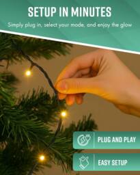 Globrite Warm White Fairy Lights 50m 500LED String Lights for Indoor & Outdoor Decoration - thumbnail 5