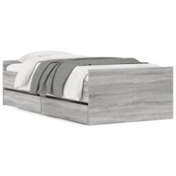 Berkfield Home Bed Frame with Drawers without Mattress Grey Sonoma 90x200 cm - thumbnail 2