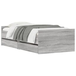 Berkfield Home Bed Frame with Drawers without Mattress Grey Sonoma 90x200 cm - thumbnail 3