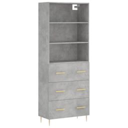 Berkfield Home Highboard Concrete Grey 69.5x34x180 cm Engineered Wood - thumbnail 2