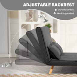 Wyld Haus Faroco Linen Look Charcoal Grey 2 Seater Sofa Bed - thumbnail 6