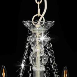 Berkfield Home Chandelier with Beads White 8 x E14 Bulbs - thumbnail 5