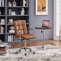 KORVIXA Retro Brown Leather Executive Computer Chair - Size: 100 cm - thumbnail 4