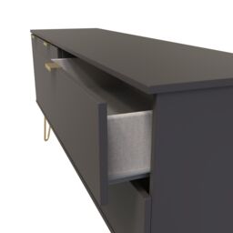 Ready Assembled 2 U Fuji 2 Drawer 2 Door Wide Sideboard (Ready Assembled) in Dark Grey - Size: Large - thumbnail 5