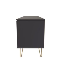 Ready Assembled 2 U Fuji 2 Drawer 2 Door Wide Sideboard (Ready Assembled) in Dark Grey - Size: Large - thumbnail 2