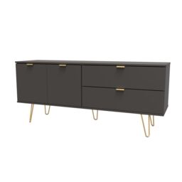 Ready Assembled 2 U Fuji 2 Drawer 2 Door Wide Sideboard (Ready Assembled) in Dark Grey - Size: Large - thumbnail 3