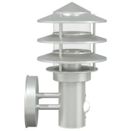 Berkfield Home Outdoor Wall Lights with Sensors 2pcs Silver Stainless Steel - thumbnail 5