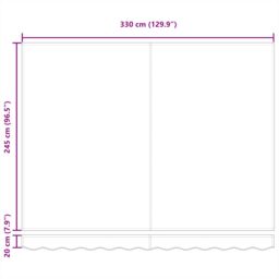 Berkfield Home Awning Replacement Fabric for 3.5x2.5 m Frame Black - thumbnail 8