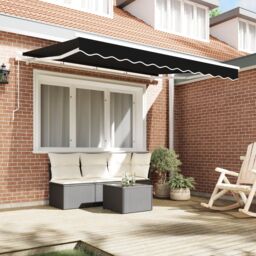 Berkfield Home Awning Replacement Fabric for 3.5x2.5 m Frame Black - thumbnail 3