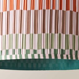 ValueLights Rae Pleated Stripe Neutral Drum Easy Fit Light Lamp Shade with Bulb in Natural - Size: Large - thumbnail 5